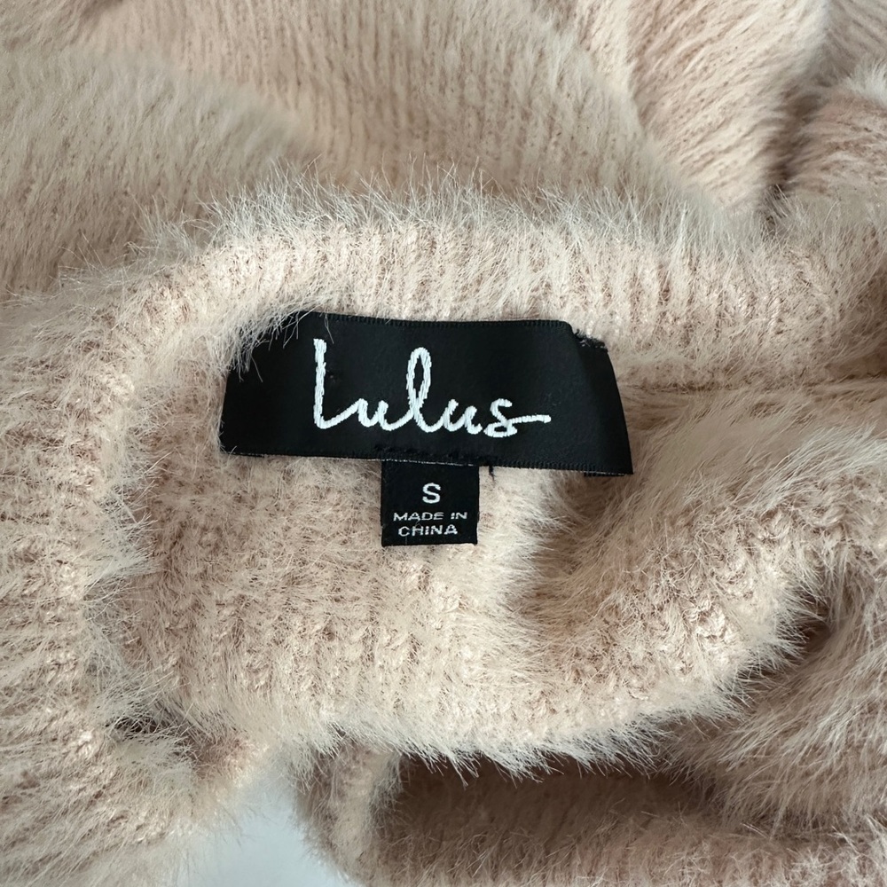 NEW Lulus Love Me Sweetly Blush Pink Eyelash Knit Sweater Crew Neck Sz S - Picture 5 of 11